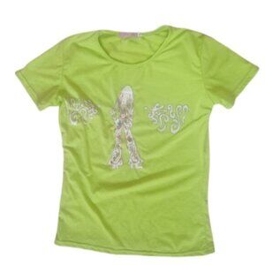 -Hippie Theme Green T-Shirt Girl XXL